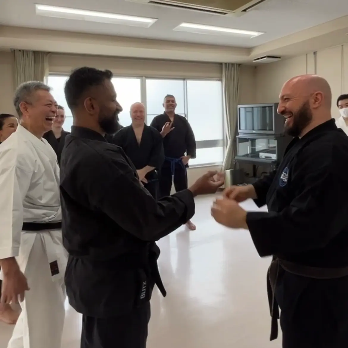 Olgun Tiltay in Nagoya Japan in the dojo of Hideki Yamada Sensei [9th Dan Shorin-Ryu Karate]